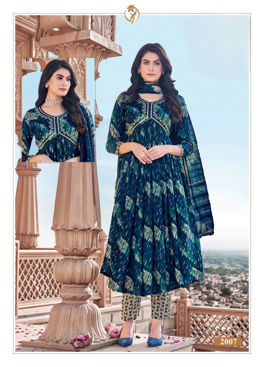 Zoya Vol 2 By Fvd Rayon Foil Printed Alia Cut Kurti With Bottom Dupatta Wholesale Price In Surat